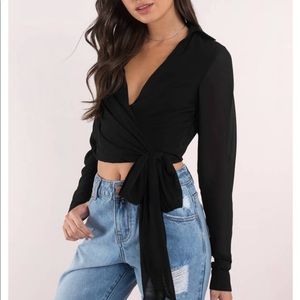 It’s a tie black tobi blouse